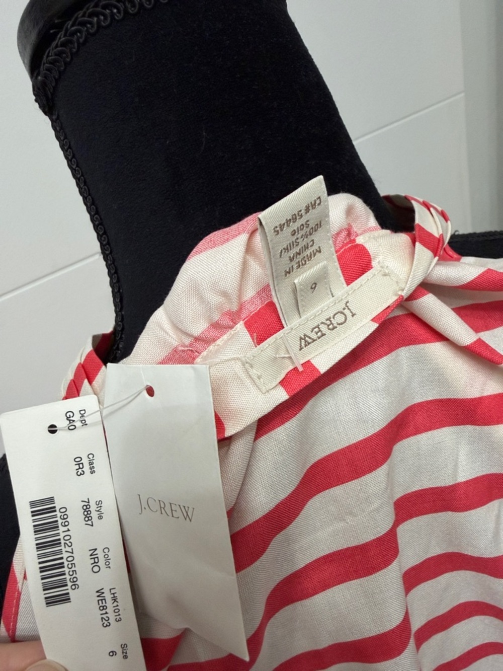 J.Crew Stripe Blouse Tie Front Chic Summer Casual Size M - Picture 5 of 6